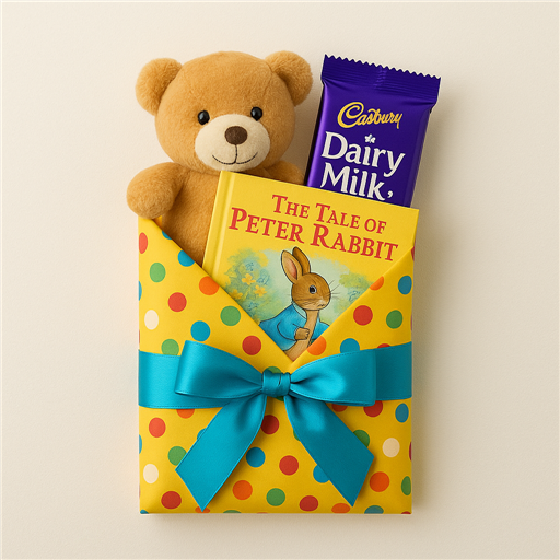 Peter Rabbit Storytime Snuggle Box – Plush Teddy, Classic Book & Chocolate Treat Hamper for Toddlers and Little Kids