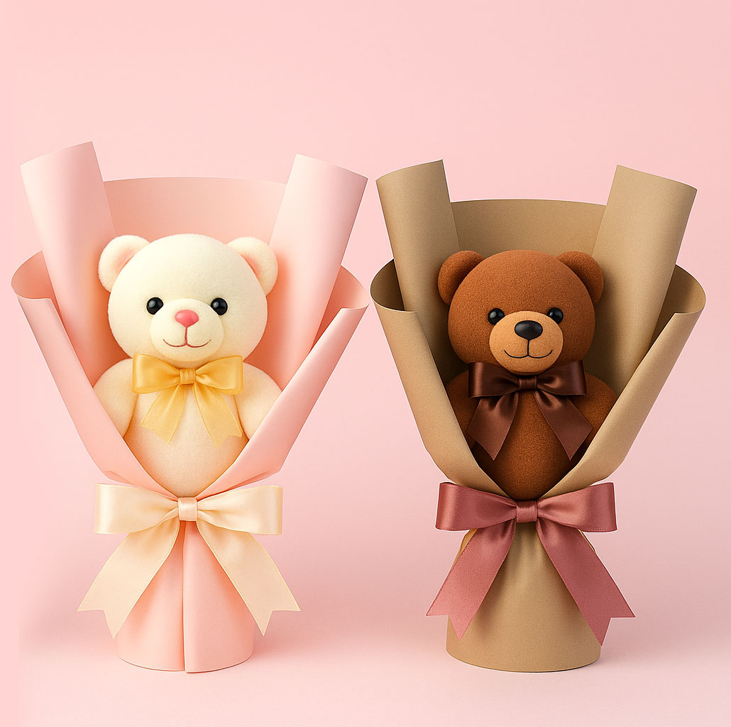 Teddy Love Bloom Bouquet – Soft Toy Surprise Gift